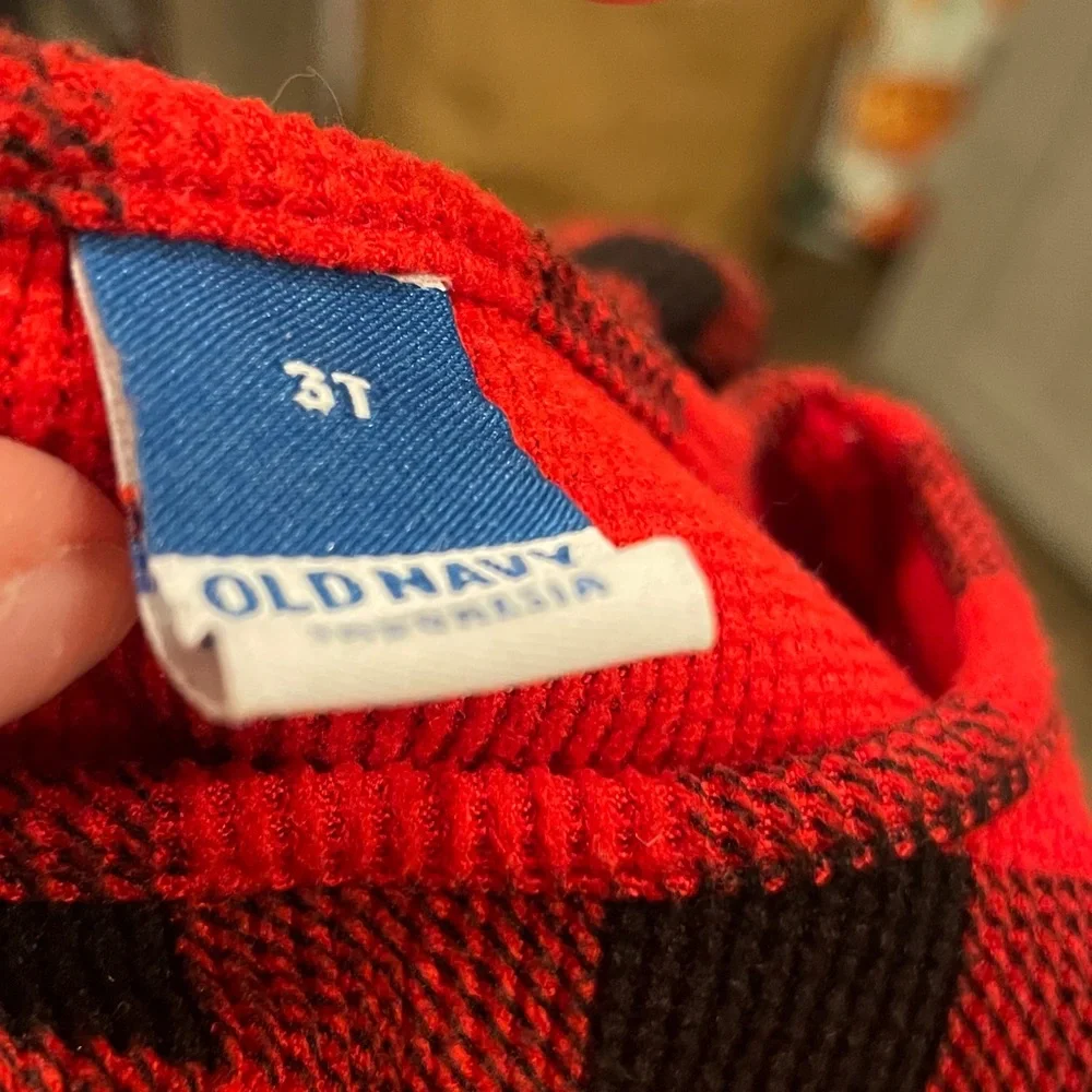 Old Navy Red and Black Plaid Kids Dress - Picture 2 of 2